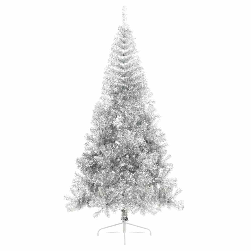 Künstlicher vorbeleuchteter Weihnachtsbaum Silber 210 cm