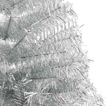 Künstlicher vorbeleuchteter Weihnachtsbaum Silber 240 cm PET