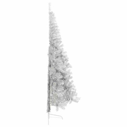 Künstlicher vorbeleuchteter Weihnachtsbaum Silber 240 cm PET