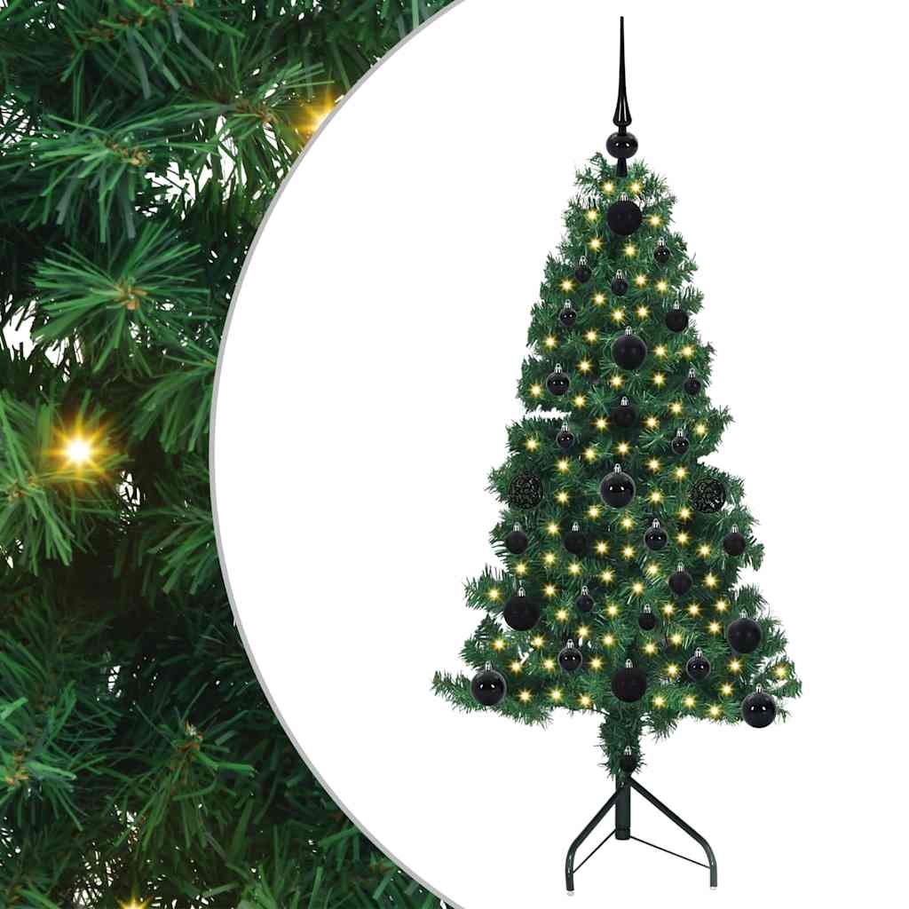 Eckiger künstlicher Weihnachtsbaum Grün 120 cm PVC und Metall