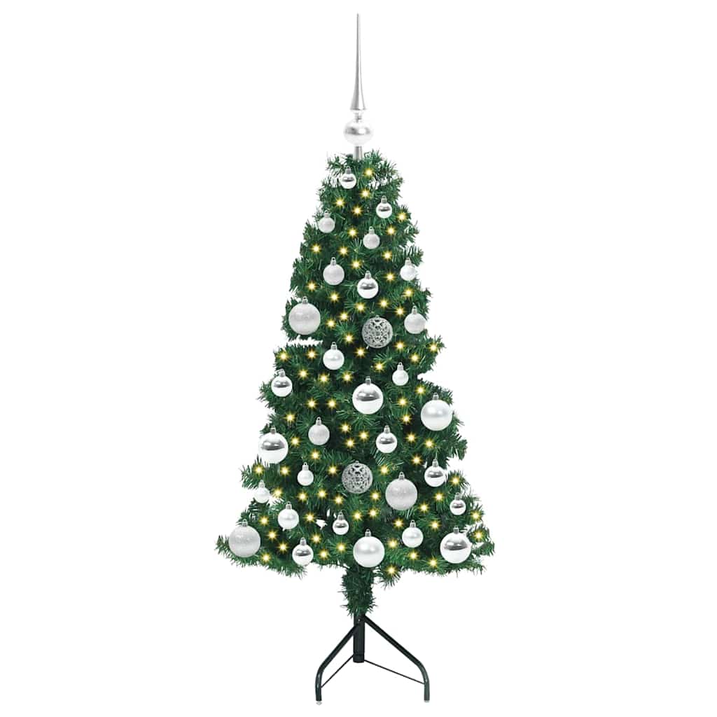 Eckiger künstlicher Weihnachtsbaum Grün 120 cm PVC und Metall