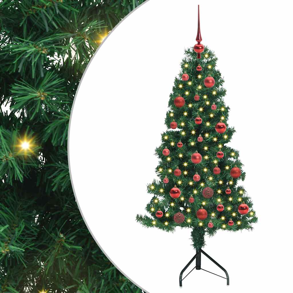 Eckiger künstlicher Weihnachtsbaum Grün 150 cm PVC und Metall
