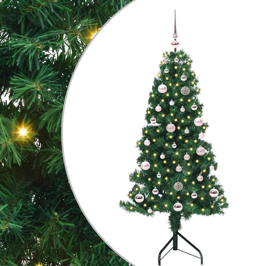 Eckiger künstlicher Weihnachtsbaum Grün 150 cm PVC und Metall