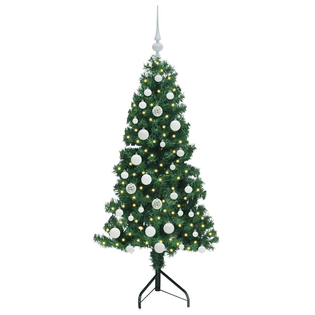 Eckiger künstlicher Weihnachtsbaum Grün 150 cm PVC und Metall