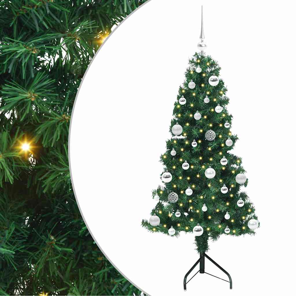 Eckiger künstlicher Weihnachtsbaum Grün 150 cm PVC und Metall