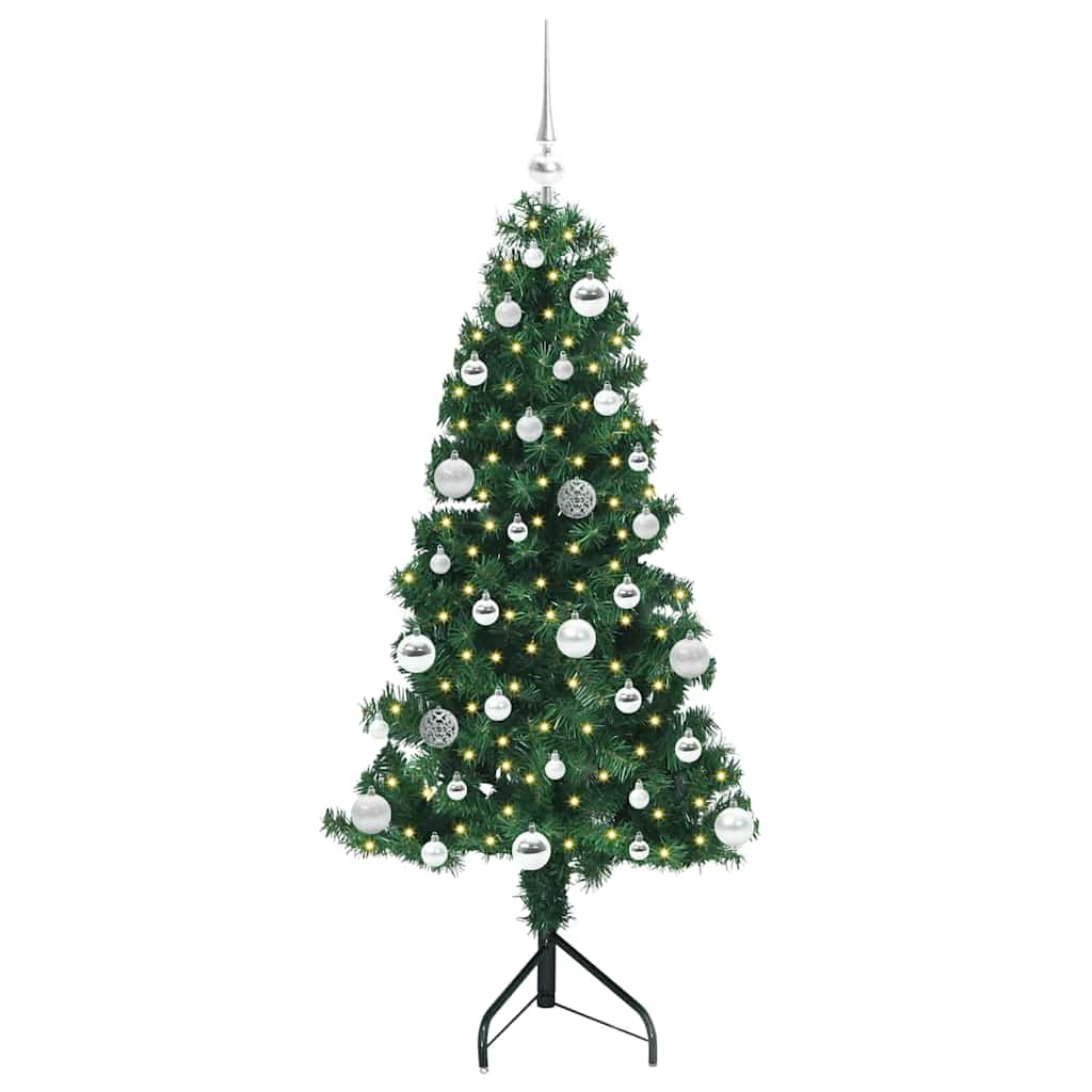Eckiger künstlicher Weihnachtsbaum Grün 150 cm PVC und Metall