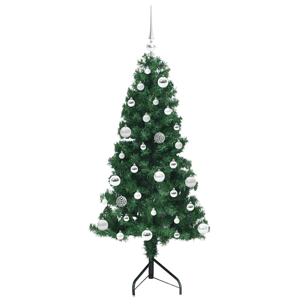 Eckiger künstlicher Weihnachtsbaum Grün 150 cm PVC und Metall