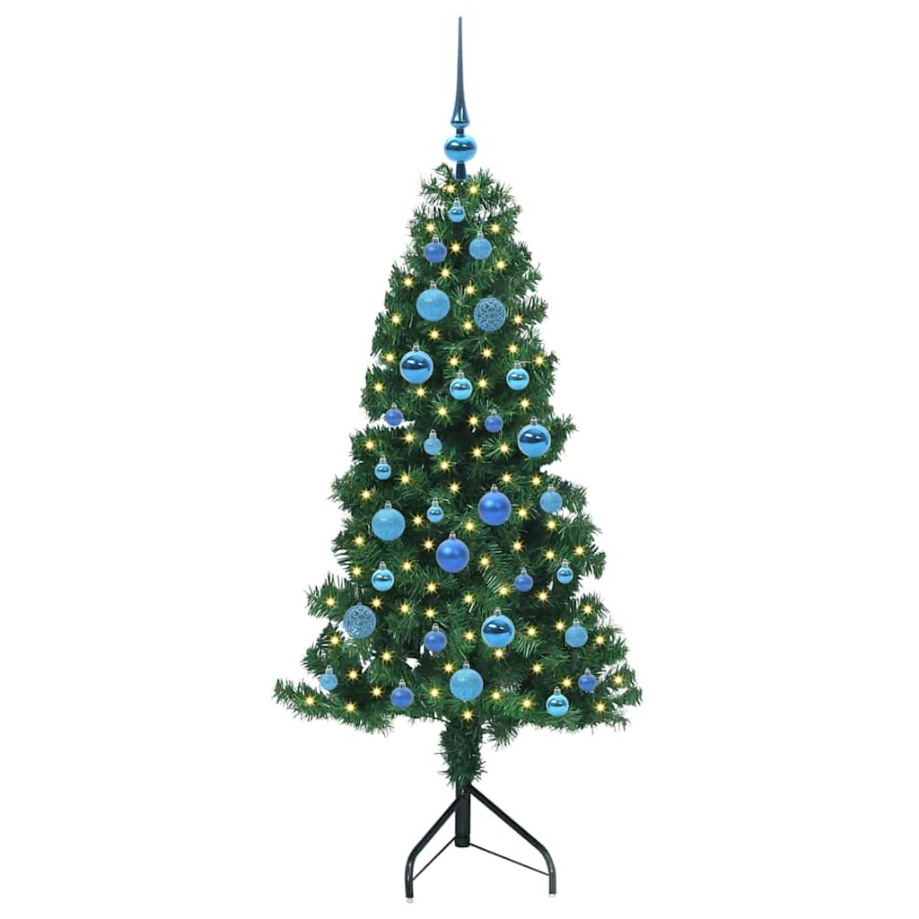 Eckiger künstlicher Weihnachtsbaum Grün 150 cm PVC und Metall