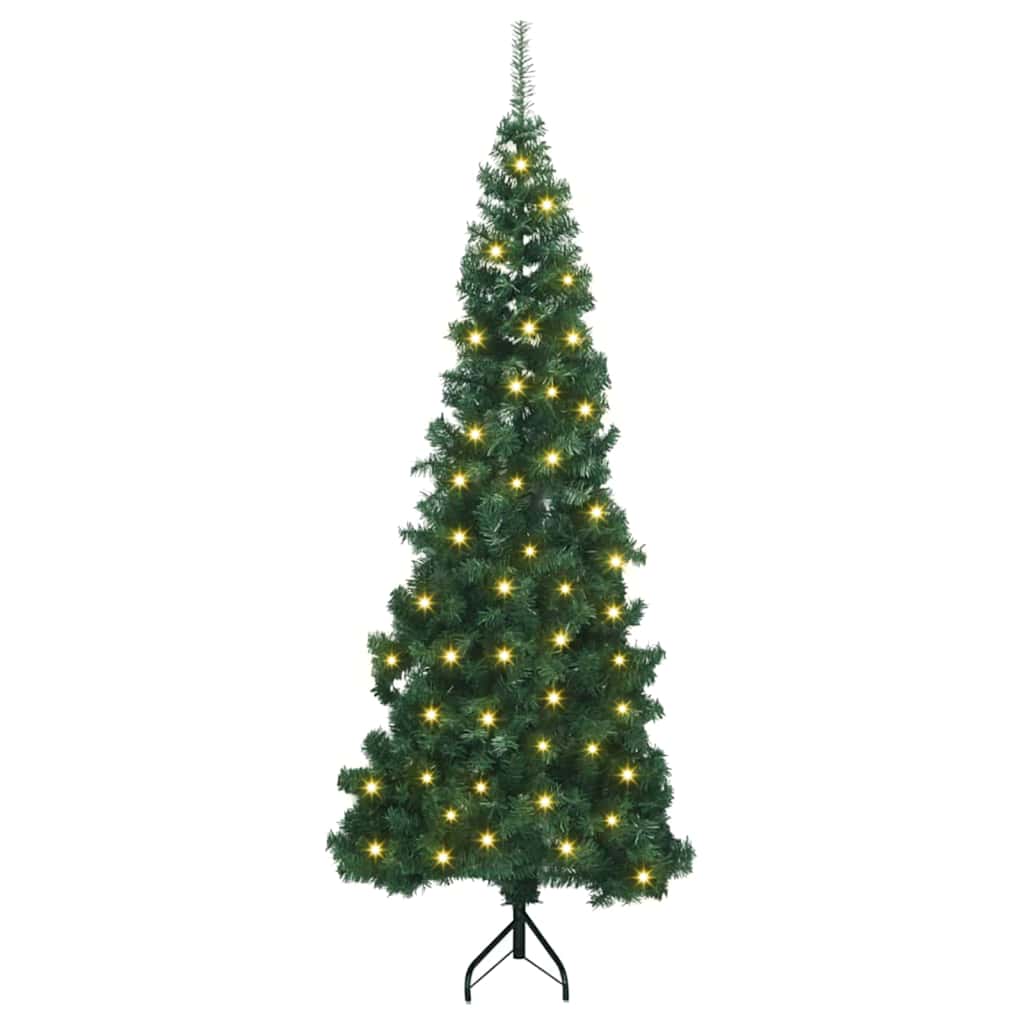 Eckiger künstlicher Weihnachtsbaum Grün 210 cm PVC und Metall