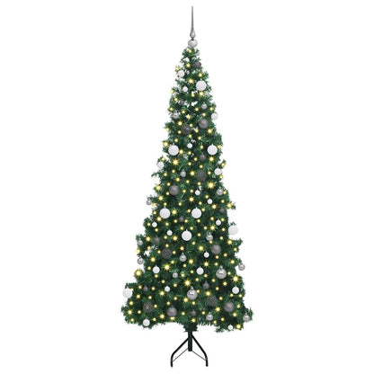 Eckiger künstlicher Weihnachtsbaum Grün 210 cm PVC und Metall
