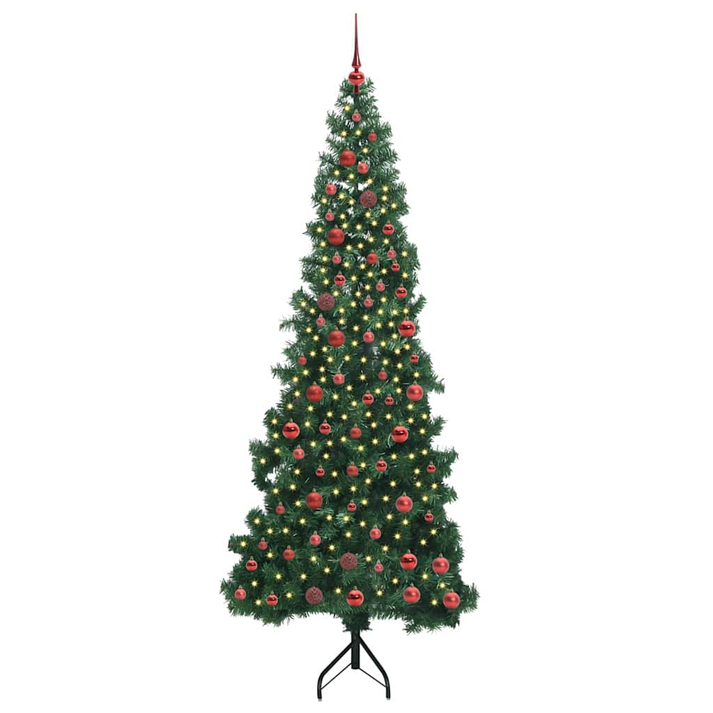 Eckiger künstlicher Weihnachtsbaum Grün 210 cm PVC und Metall