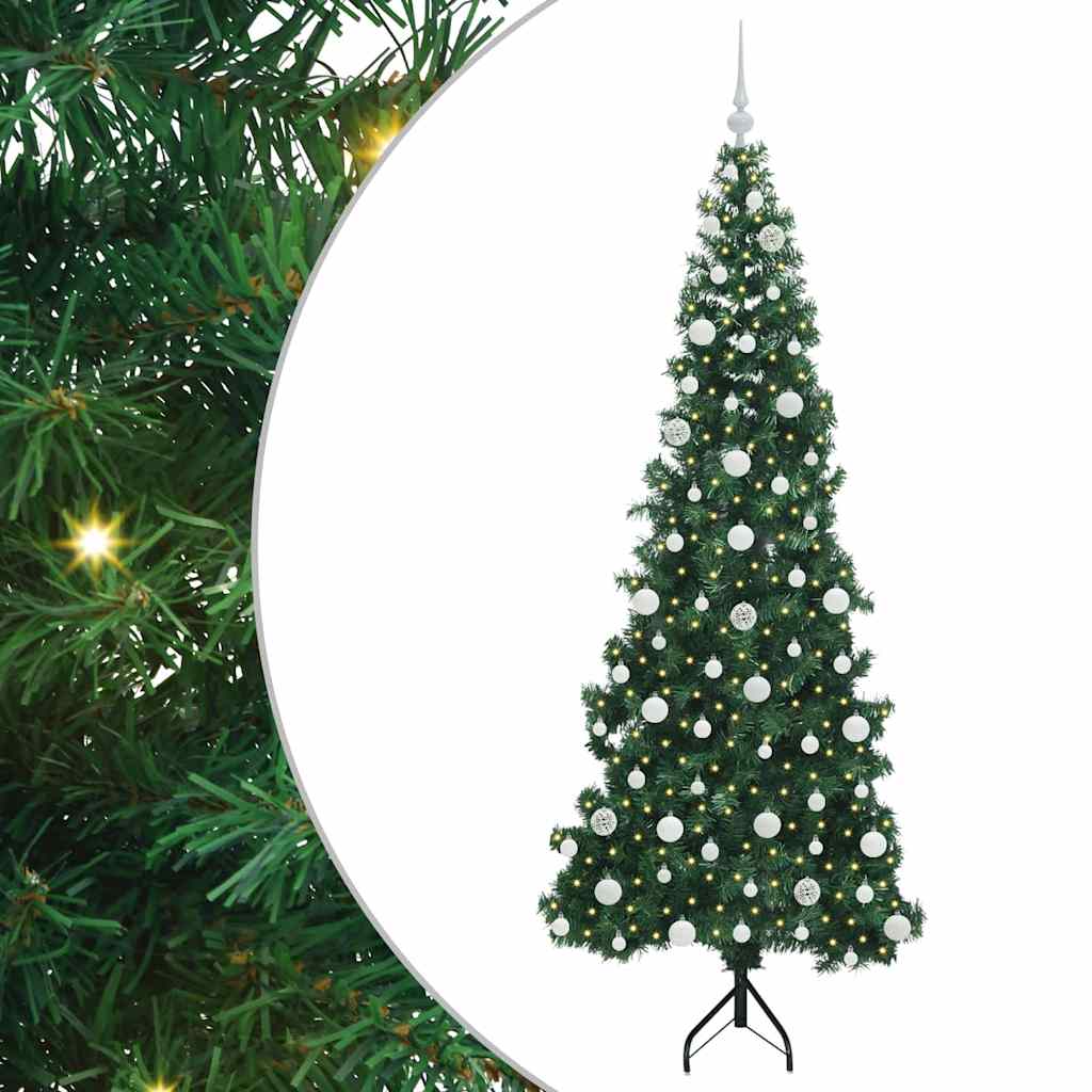 Eckiger künstlicher Weihnachtsbaum Grün 210 cm PVC und Metall