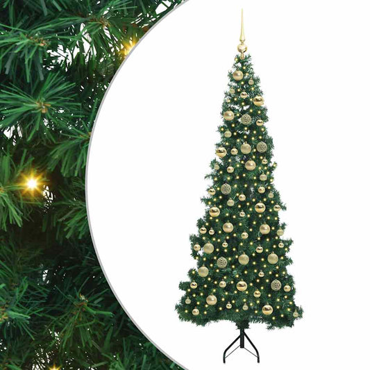 Eckiger künstlicher Weihnachtsbaum Grün 210 cm PVC und Metall