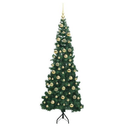 Eckiger künstlicher Weihnachtsbaum Grün 210 cm PVC und Metall