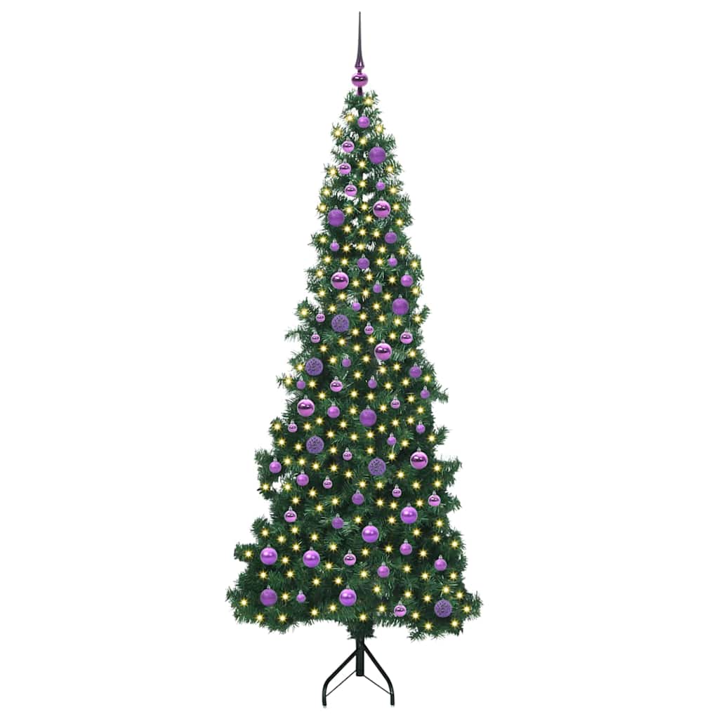 Eckiger künstlicher Weihnachtsbaum Grün 210 cm PVC und Metall