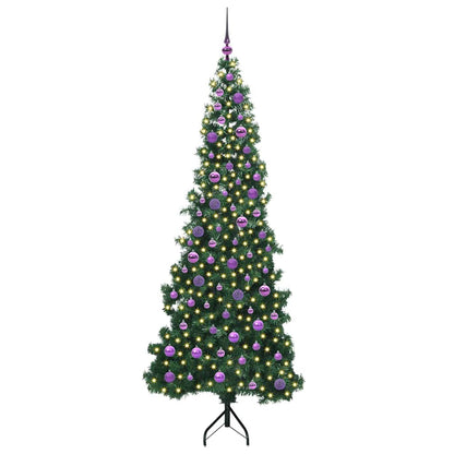 Eckiger künstlicher Weihnachtsbaum Grün 210 cm PVC und Metall