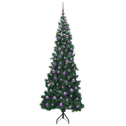 Eckiger künstlicher Weihnachtsbaum Grün 210 cm PVC und Metall