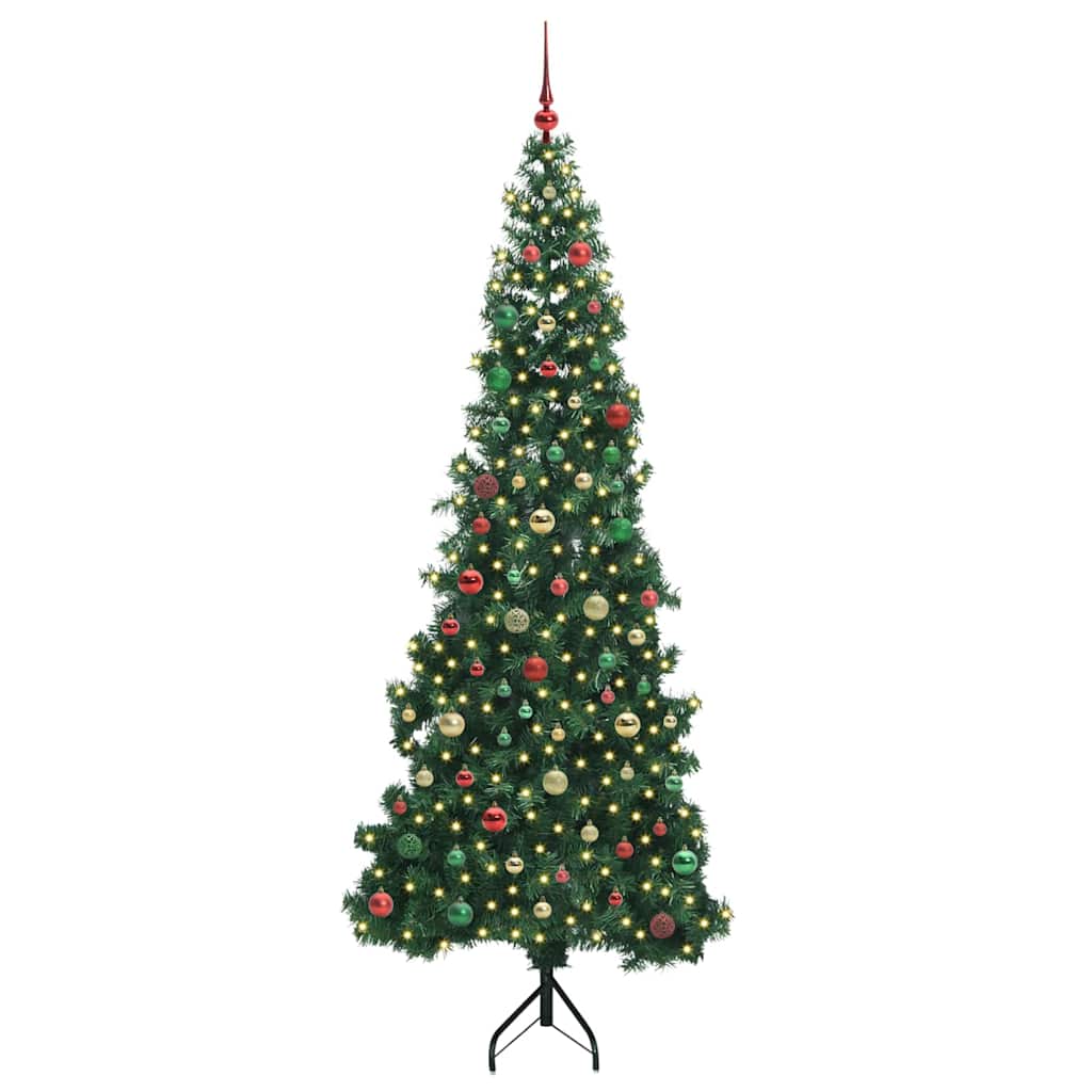 Eckiger künstlicher Weihnachtsbaum Grün 210 cm PVC und Metall