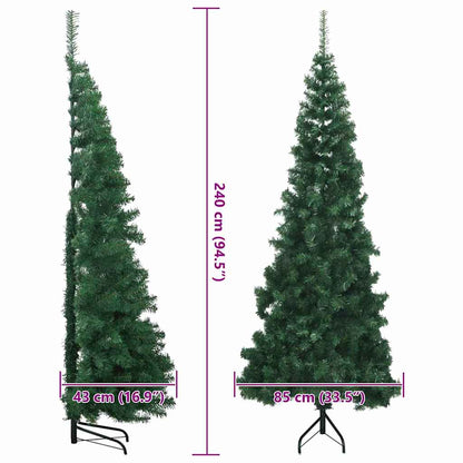 Eckiger künstlicher Weihnachtsbaum Grün 240 cm PVC und Metall