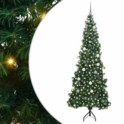 Eckiger künstlicher Weihnachtsbaum Grün 240 cm PVC und Metall