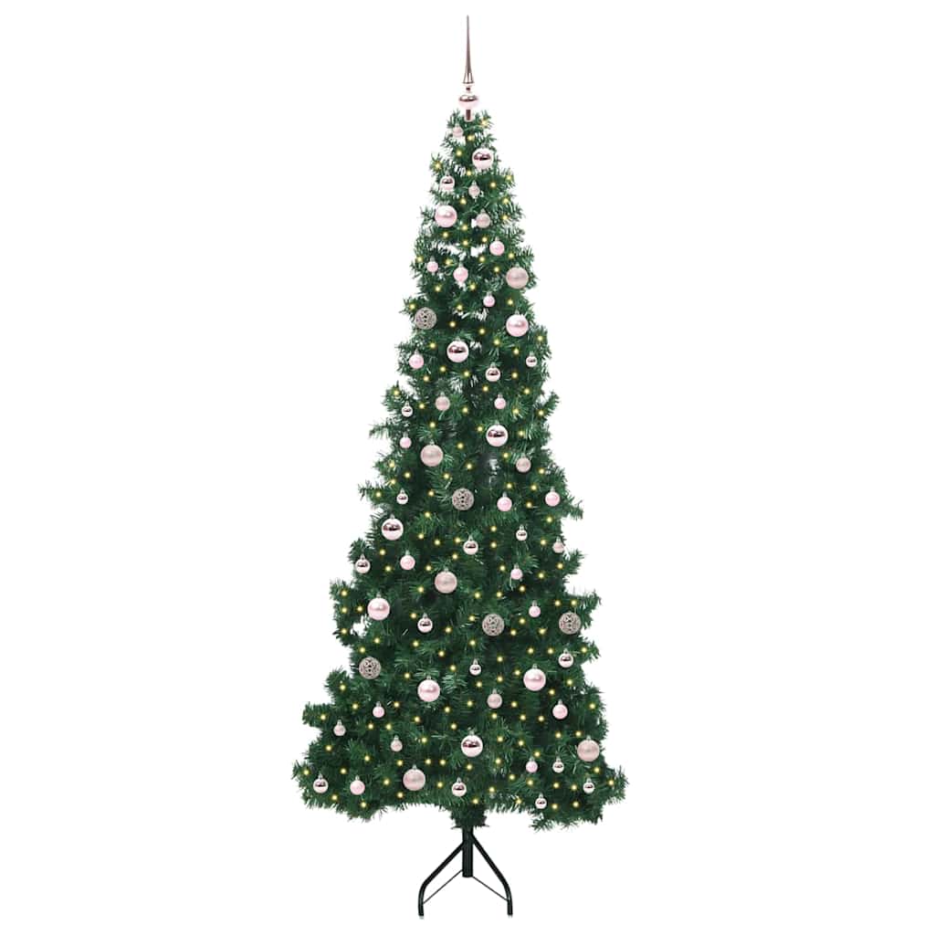 Eckiger künstlicher Weihnachtsbaum Grün 240 cm PVC und Metall