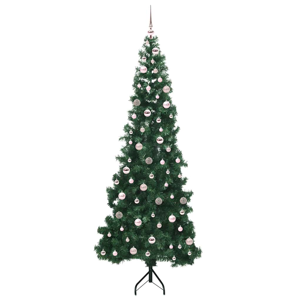 Eckiger künstlicher Weihnachtsbaum Grün 240 cm PVC und Metall