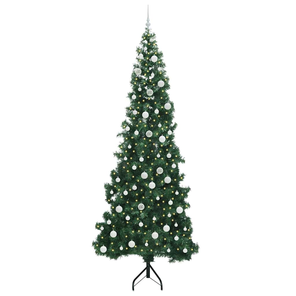 Eckiger künstlicher Weihnachtsbaum Grün 240 cm PVC und Metall