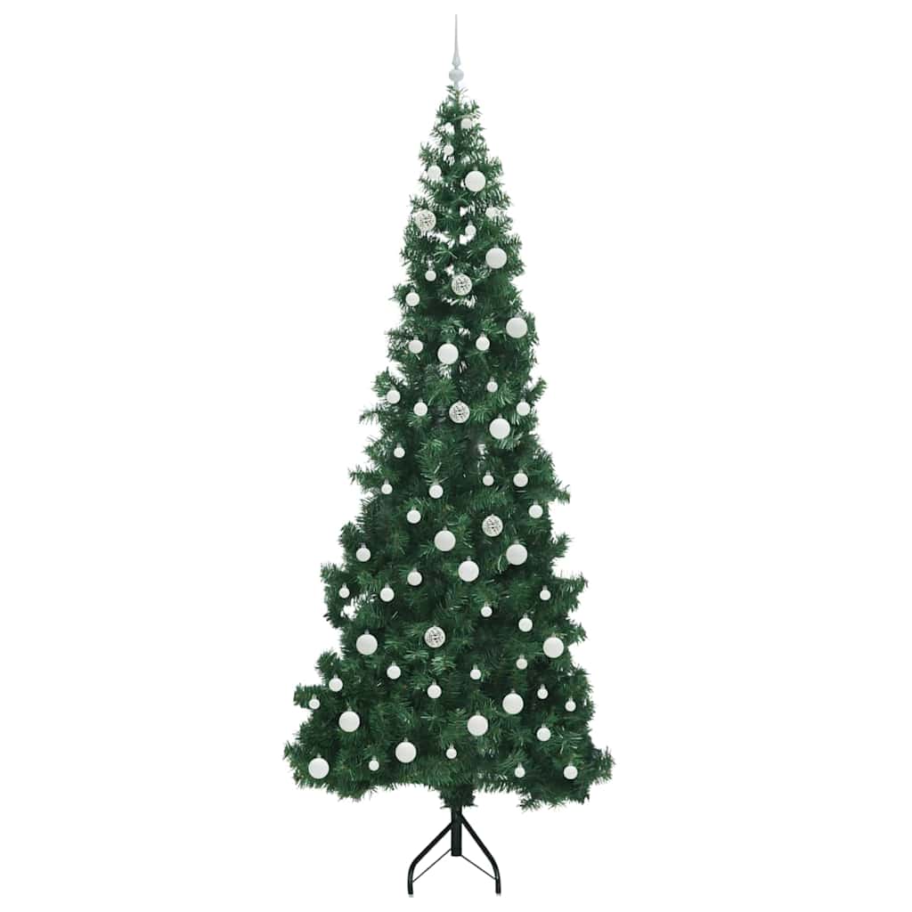 Eckiger künstlicher Weihnachtsbaum Grün 240 cm PVC und Metall
