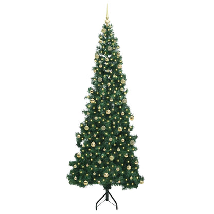 Eckiger künstlicher Weihnachtsbaum Grün 240 cm PVC und Metall