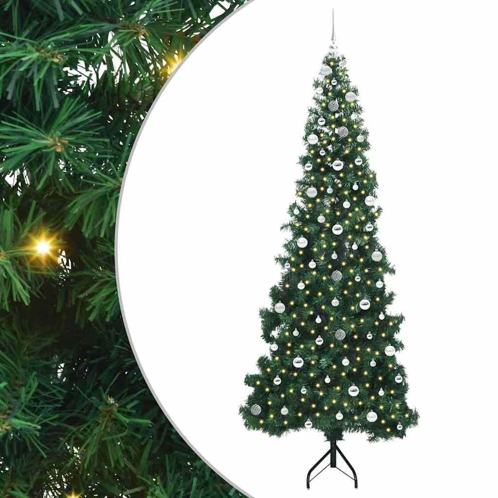 Eckiger künstlicher Weihnachtsbaum Grün 240 cm PVC und Metall
