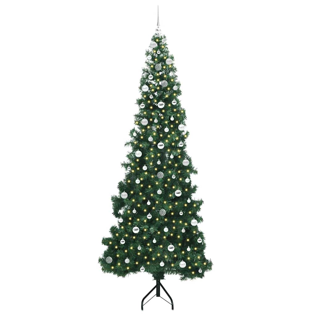 Eckiger künstlicher Weihnachtsbaum Grün 240 cm PVC und Metall