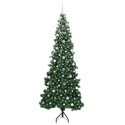 Eckiger künstlicher Weihnachtsbaum Grün 240 cm PVC und Metall