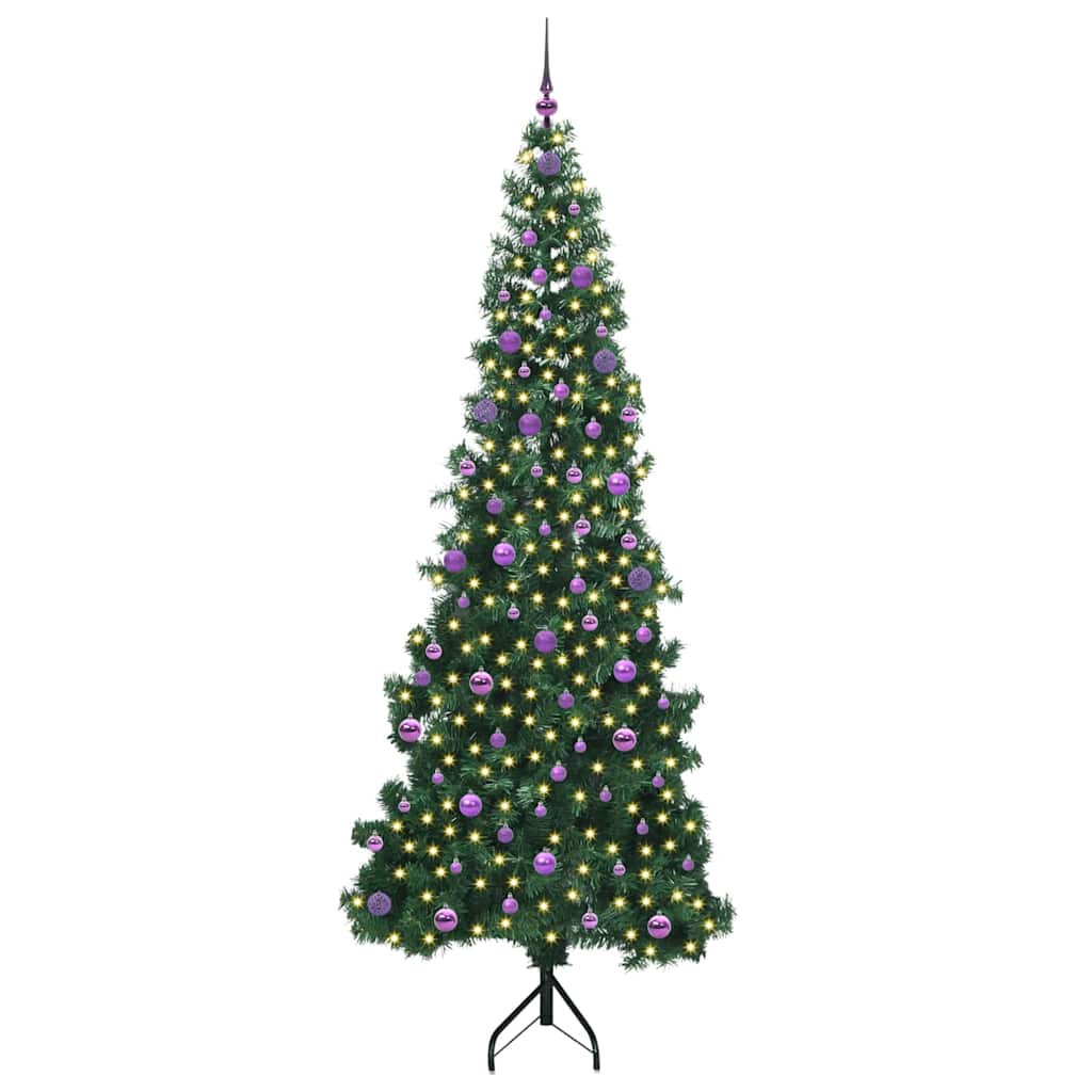 Eckiger künstlicher Weihnachtsbaum Grün 240 cm PVC und Metall