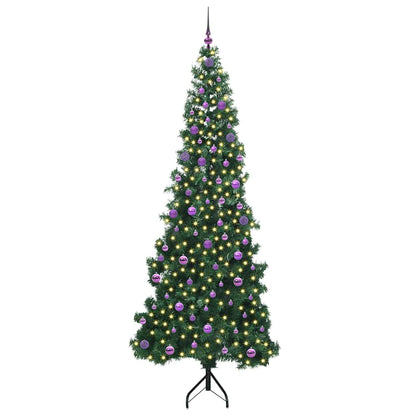 Eckiger künstlicher Weihnachtsbaum Grün 240 cm PVC und Metall