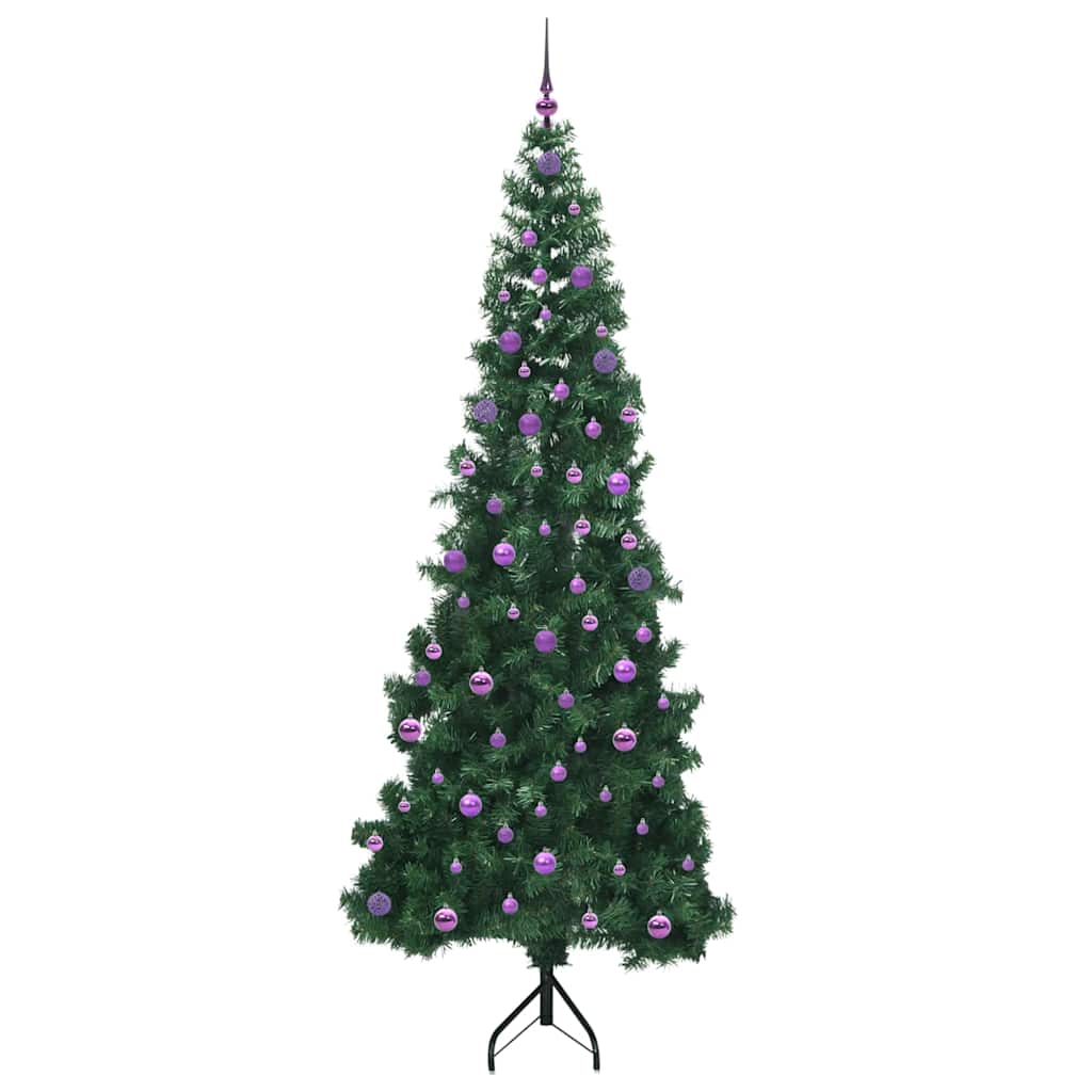 Eckiger künstlicher Weihnachtsbaum Grün 240 cm PVC und Metall