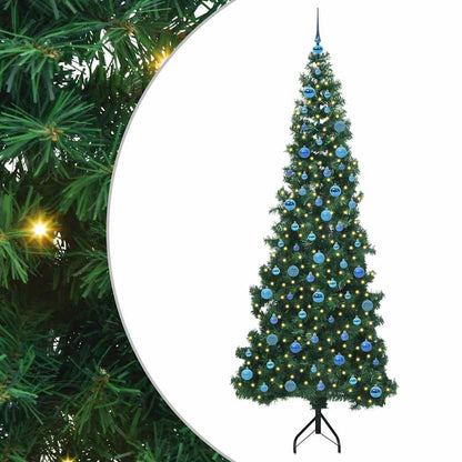 Eckiger künstlicher Weihnachtsbaum Grün 240 cm PVC und Metall