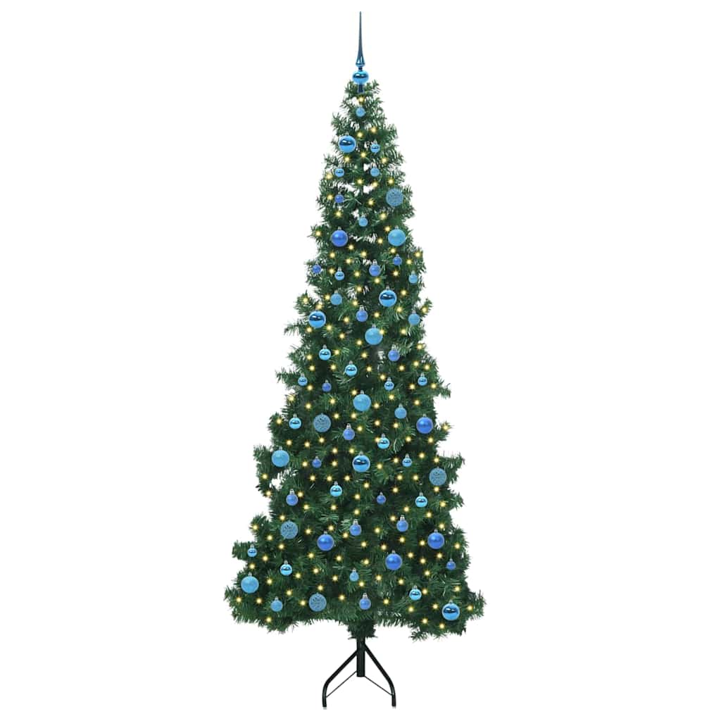 Eckiger künstlicher Weihnachtsbaum Grün 240 cm PVC und Metall