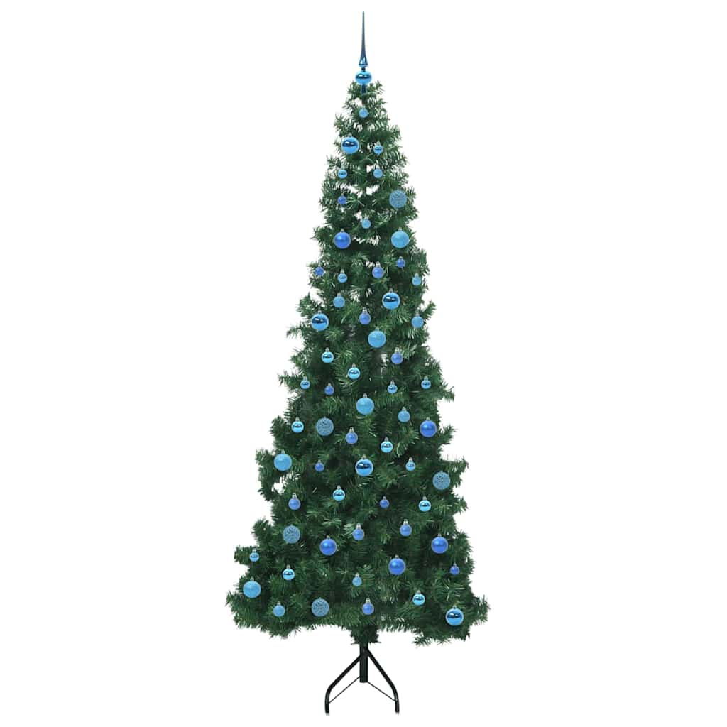 Eckiger künstlicher Weihnachtsbaum Grün 240 cm PVC und Metall