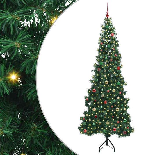 Eckiger künstlicher Weihnachtsbaum Grün 240 cm PVC und Metall