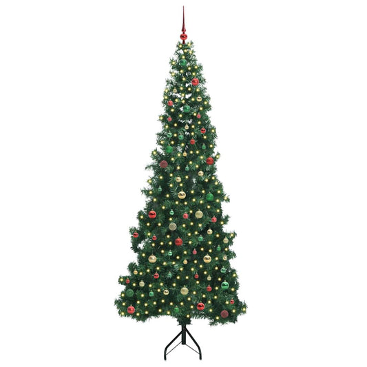 Eckiger künstlicher Weihnachtsbaum Grün 240 cm PVC und Metall