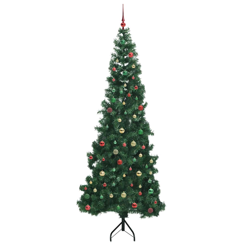Eckiger künstlicher Weihnachtsbaum Grün 240 cm PVC und Metall