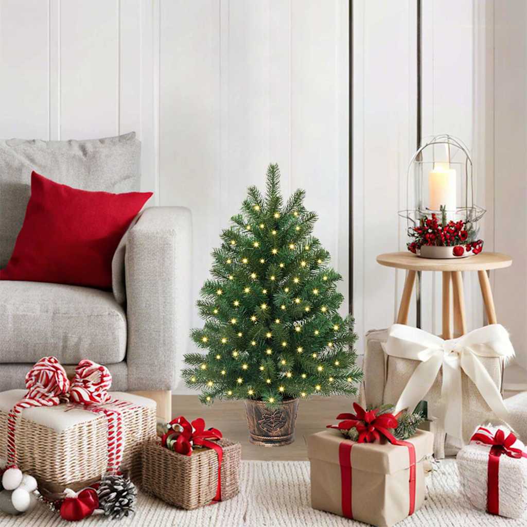 Künstlicher Weihnachtsbaum mit 150 LEDs Grün 65 cm PE und PVC