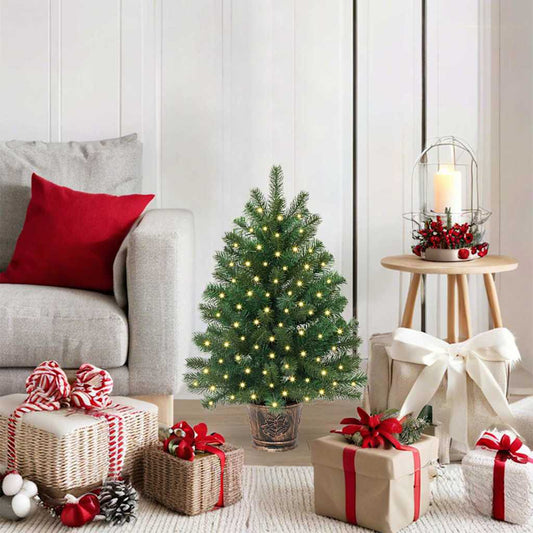 Künstlicher Weihnachtsbaum mit 150 LEDs Grün 65 cm PE und PVC