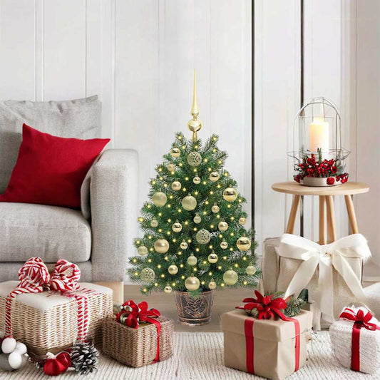 Künstlicher Weihnachtsbaum mit 150 LEDs Grün 75 cm PE und PVC