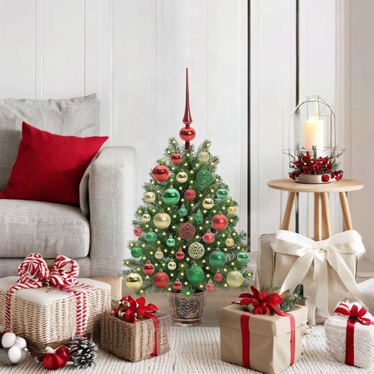 Künstlicher Weihnachtsbaum mit 150 LEDs Grün 75 cm PE und PVC
