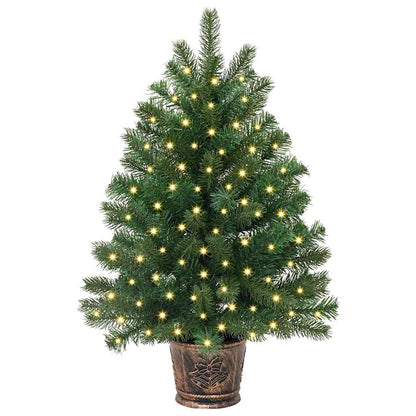 Künstlicher Weihnachtsbaum mit 150 LEDs Grün 95 cm PE und PVC