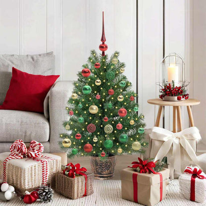 Künstlicher Weihnachtsbaum mit 150 LEDs Grün 95 cm PE und PVC