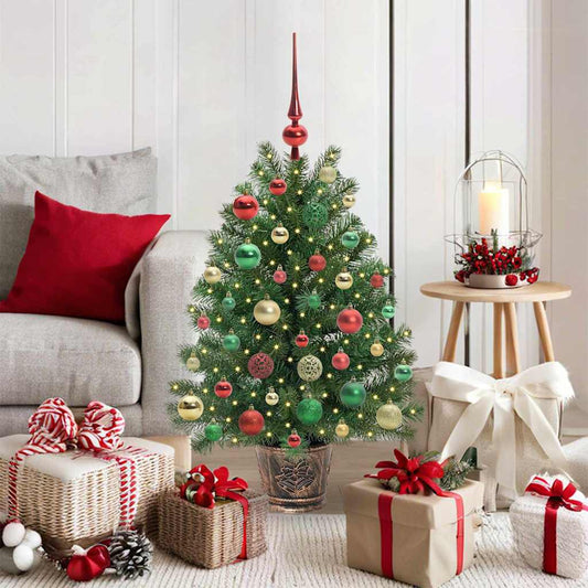 Künstlicher Weihnachtsbaum mit 150 LEDs Grün 95 cm PE und PVC