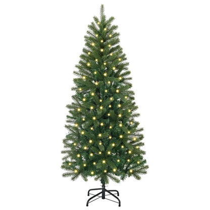 Künstlicher Weihnachtsbaum mit 150 LEDs Grün 150 cm PE und PVC