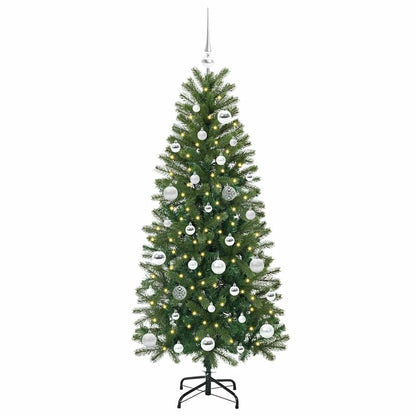 Künstlicher Weihnachtsbaum mit 150 LEDs Grün 150 cm PE und PVC
